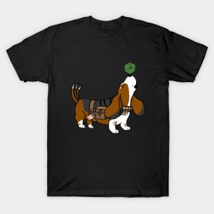 Basset Hound Bard | DND Dogs | Fantasy Art | Flagon T-Shirt